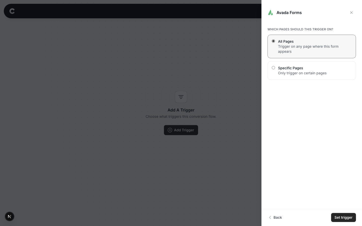 The page selection screen with All Pages selected
