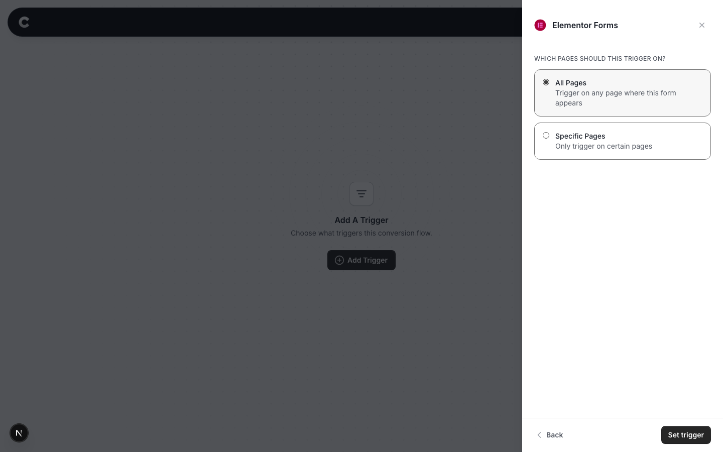 The page selection screen with All Pages selected
