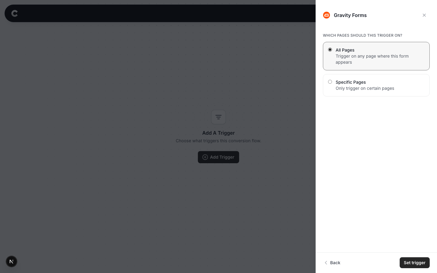 The page selection screen with All Pages selected
