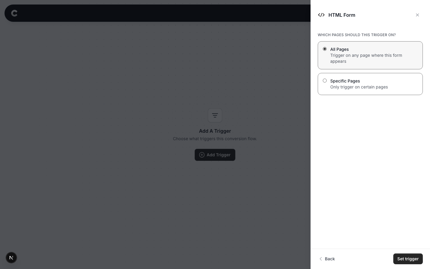 The page selection screen with All Pages selected