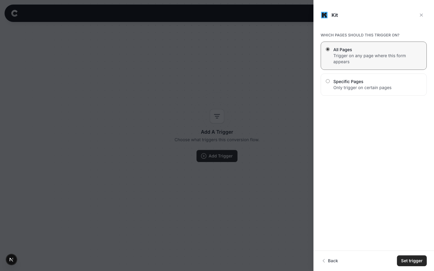 The page selection screen with All Pages selected