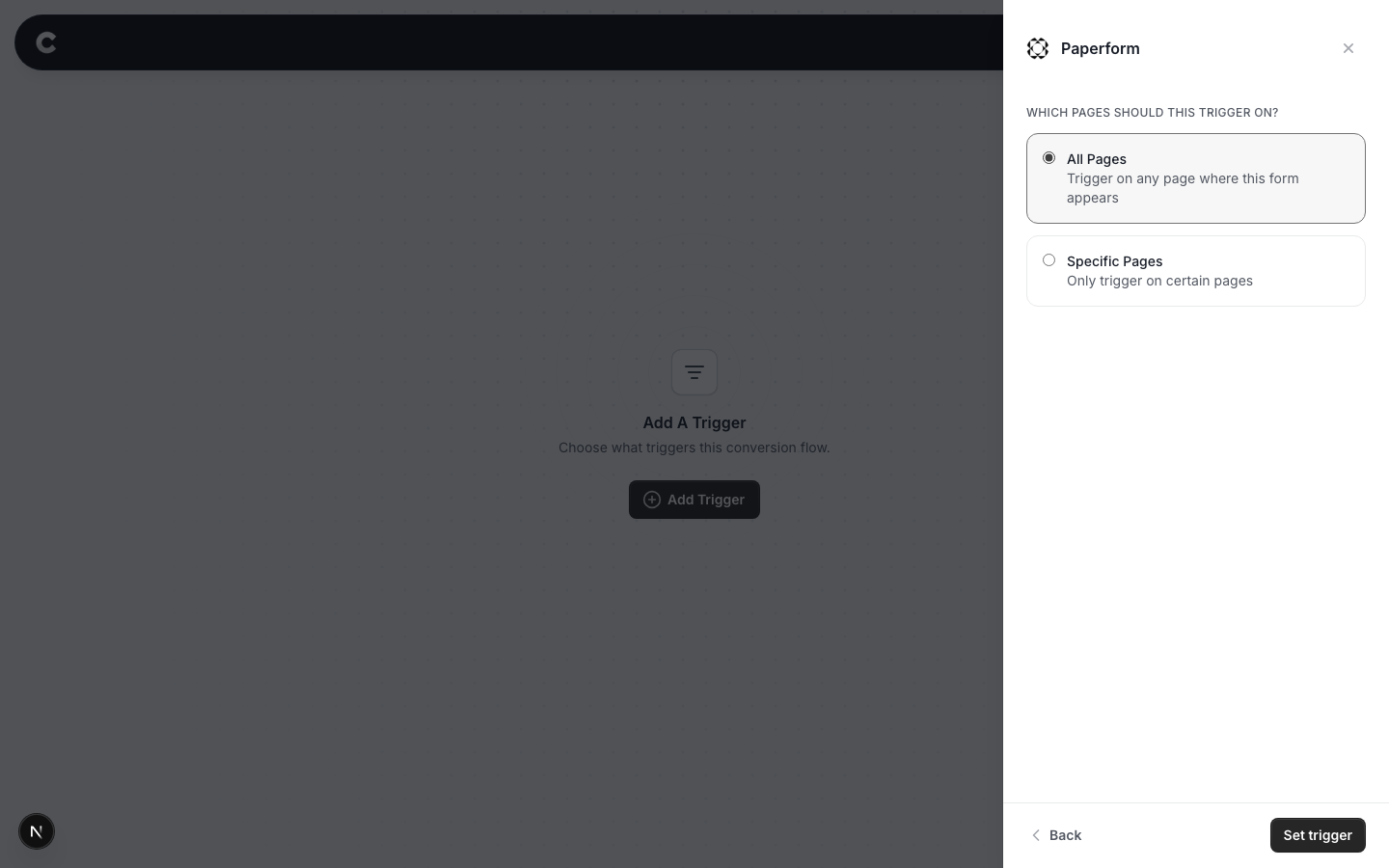 The page selection screen with All Pages selected