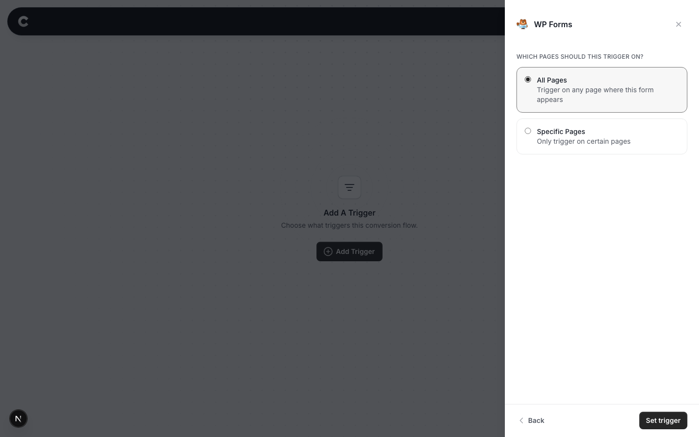 The page selection screen with All Pages selected