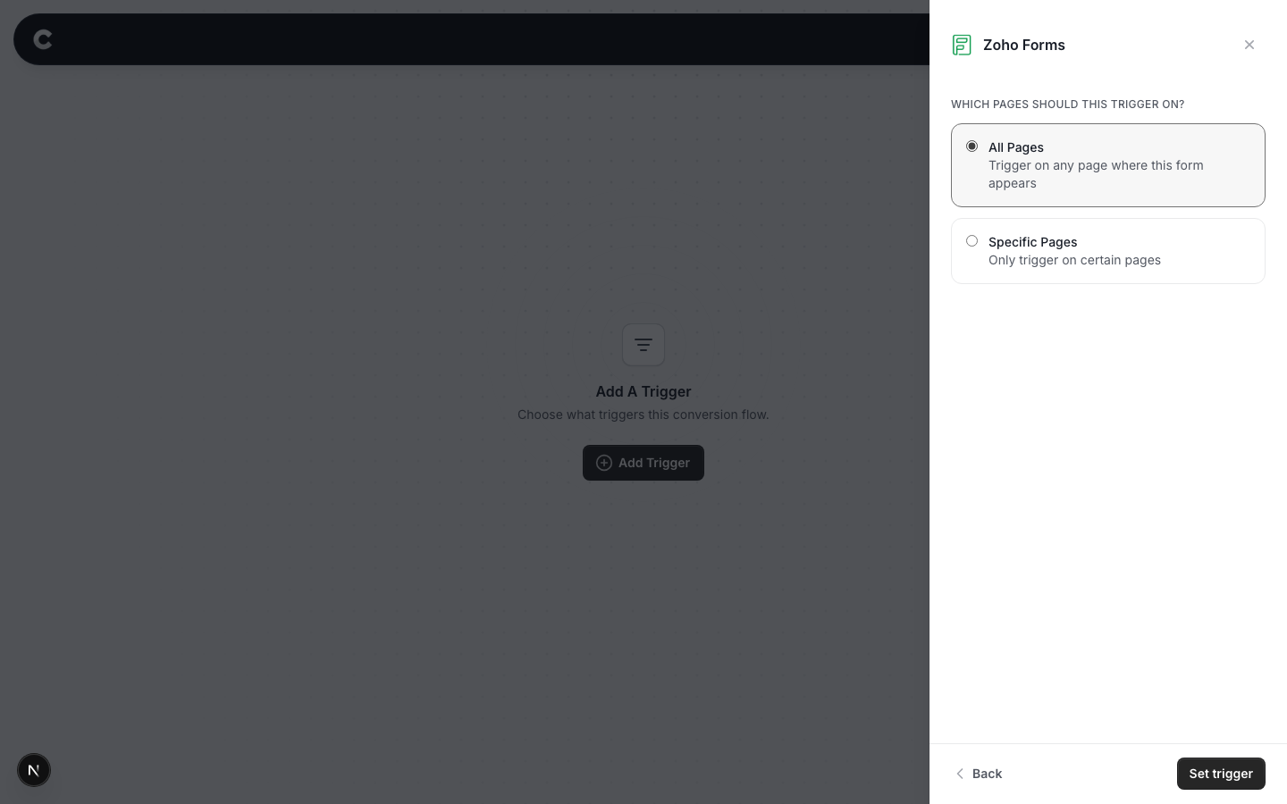 The page selection screen with All Pages selected